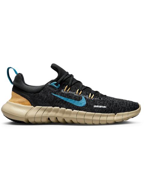 Nike Free Run 5.0 Next Nature Black Anthracite Wheat Gold Noise Aqua (Women's)