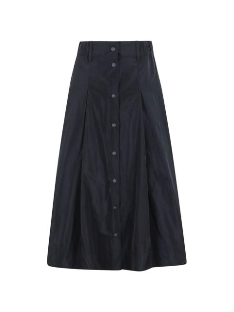 pleat-detailing button-down skirt