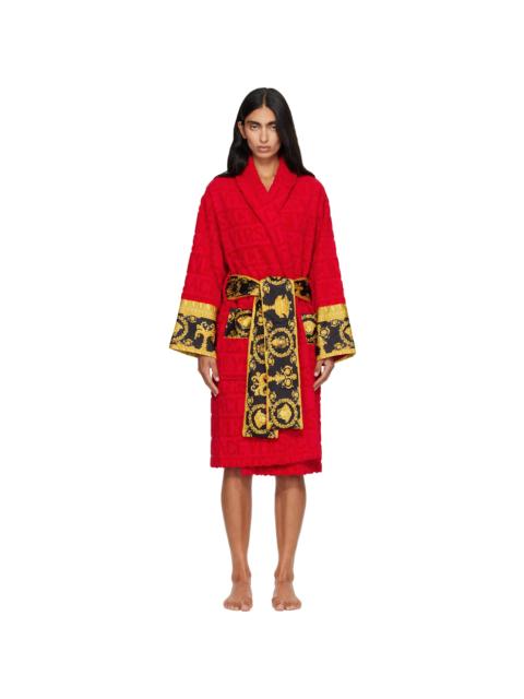 VERSACE Red 'I Heart Baroque' Bathrobe