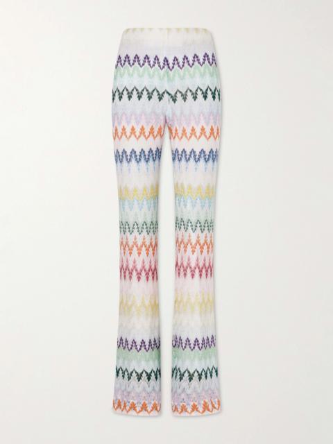 Missoni Striped Metallic Crocheted Flared Pants