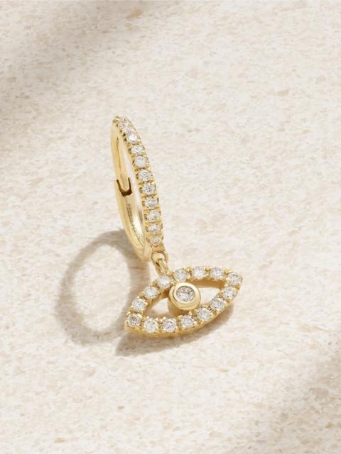 PERSÉE Eye 18-karat gold diamond single hoop earring Gold