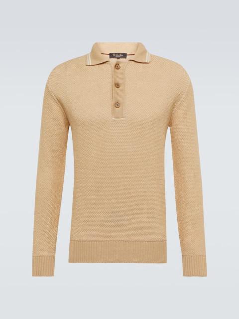 Longfield linen, cotton and silk polo shirt