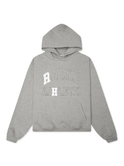 RHUDE ATHLETIC HOODIE - HEATHER GREY/WHITE