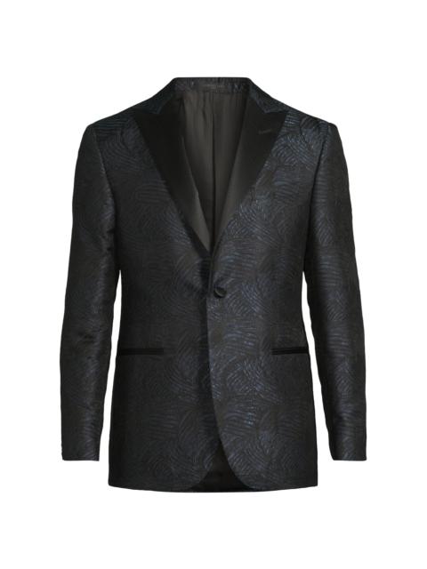 CORNELIANI Men's Jacquard Silk Blazer - Navy
