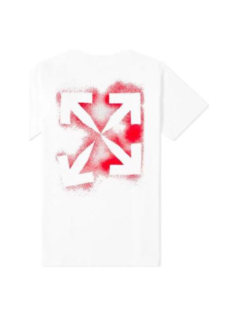 Off-White Stencil Short-Sleeve Slim Tee 'White/Red' OMAA027E20JER0060125