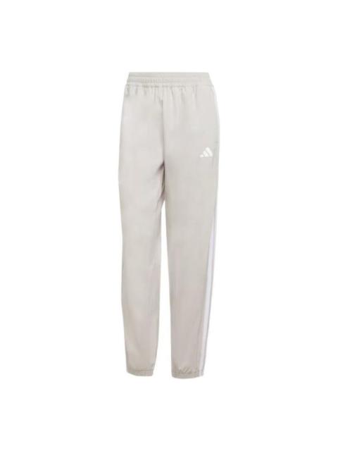 adidas (WMNS) adidas Train Essentials 3 Stripes Woven Pants 'Beige White' JD6522