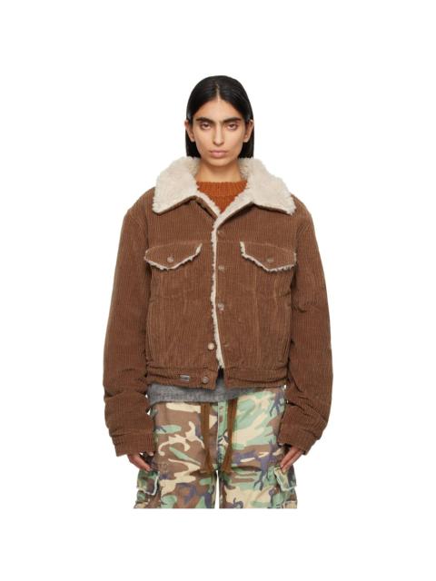 ERL Brown Sherpa Corduroy Trucker Jacket