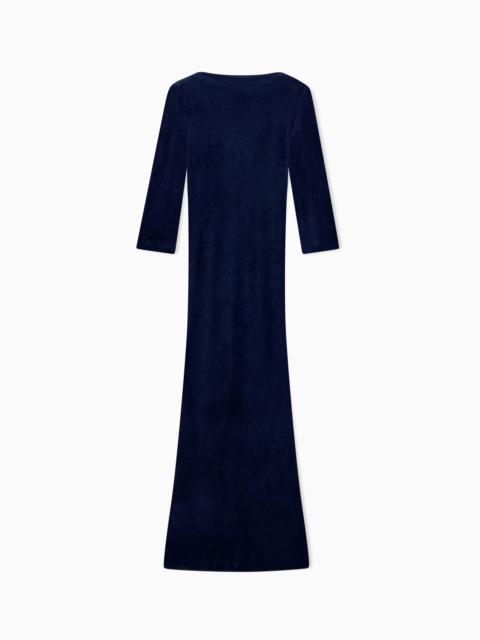 GIORGIO ARMANI DRESS IN SHINY CHENILLE WITH DEEP BACK NECKLINE AND SLIM FIT
