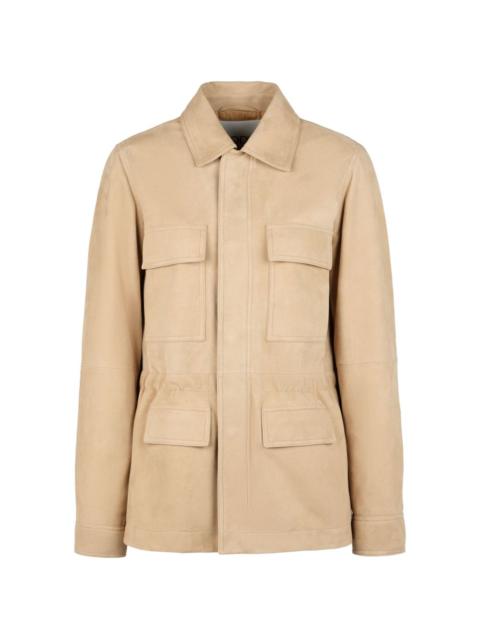 Tod's leather field field jacket in pashmy suede