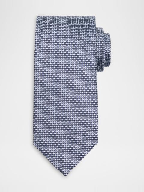 Brioni Men & apos;s Micro Triangle Silk Jacquard Tie