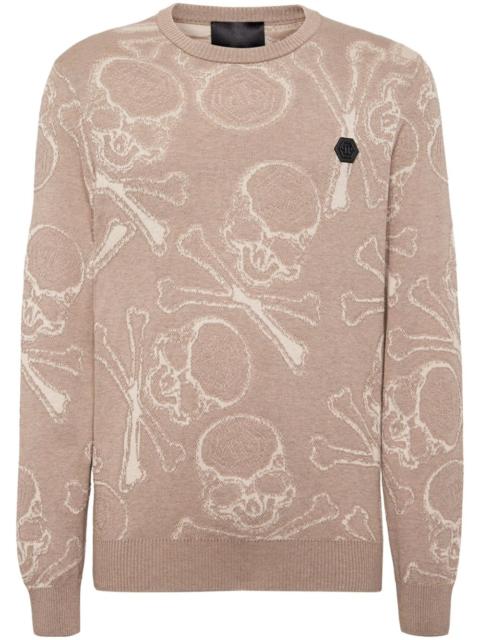 PHILIPP PLEIN Skull & Bones-jacquard jumper