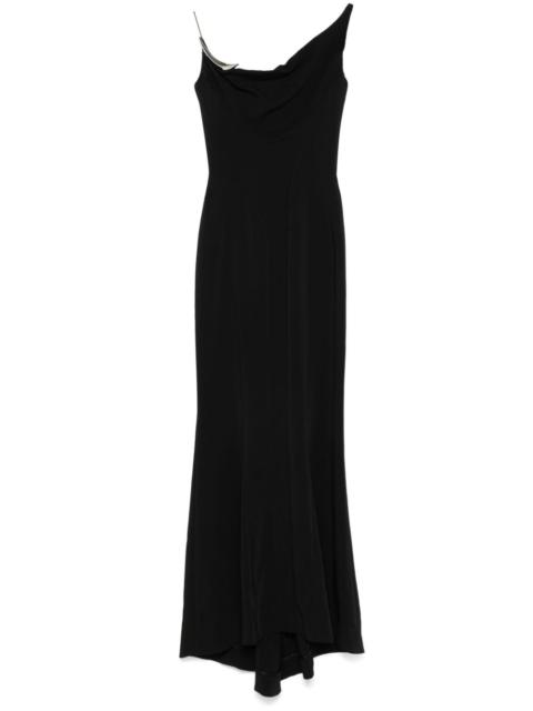 MUGLER crepe maxi dress