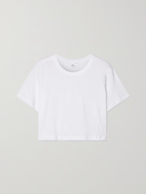 LESET Cropped Slub Cotton-jersey T-shirt