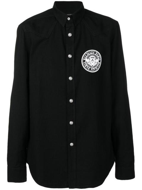 Balmain embroidered logo shirt