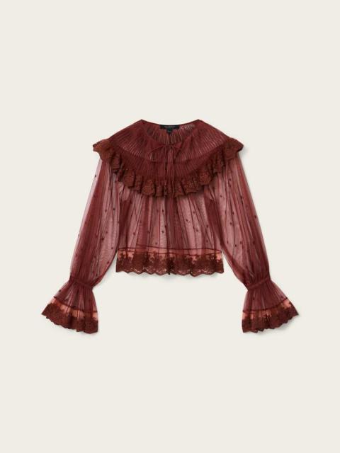 ALLSAINTS TRIXIE LACE EMBROIDERED TOP