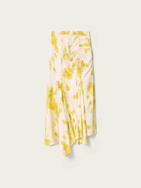 ALLSAINTS KATHY SATIN FLORAL MIDI SKIRT