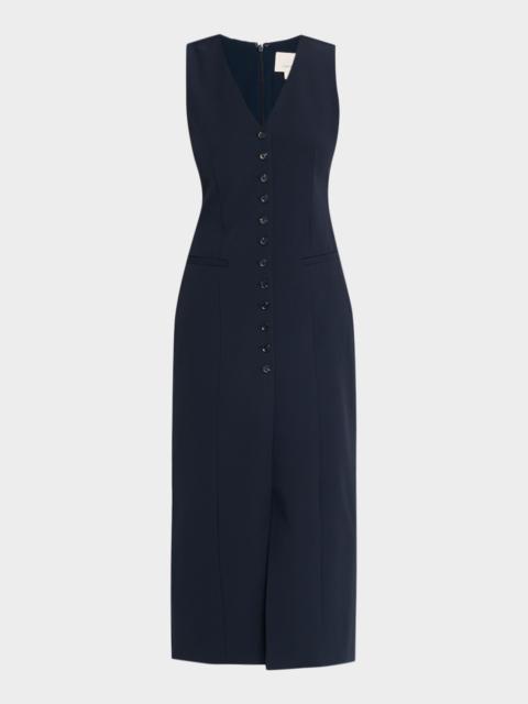 Cinq à Sept Kallen V-Neck Crepe Midi Dress