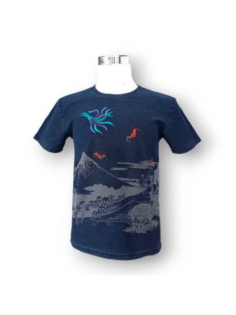 Other Designers 45rpm × Indigo × Japanese Brand - ® Okinawa Japanese Art Inspired by Kapital Indigo T-shirt