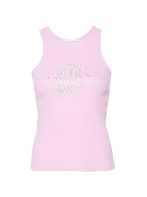 Blumarine rhinestone-embellished fine-ribbed tank top