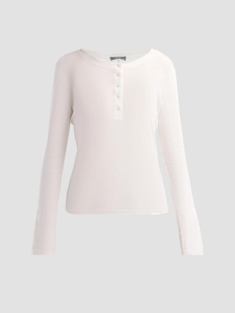 Theory Women's Purl Henley Long-Sleeve T-Shirt - Ivory