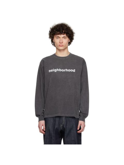 NEIGHBORHOOD Gray NH. LS-3 T-shirt | REVERSIBLE