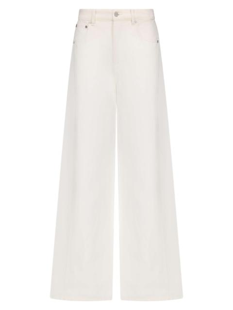 TWP Women's West 11th St Cotton-Linen Wide-Leg Jeans - White