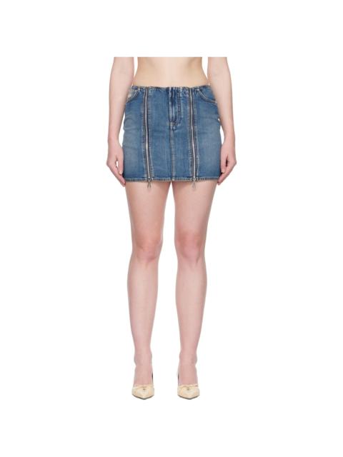 Jean Paul Gaultier Blue Front Zipped Denim Miniskirt