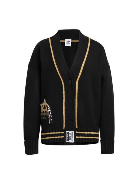 adidas (WMNS) adidas Originals Clover Knitted Cardigan Sweater 'Black' HS9523