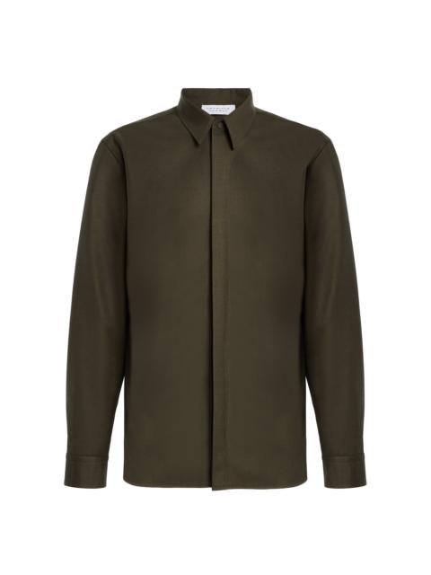 GABRIELA HEARST Abbe Shirt in Olive Wool Cashmere Flannel