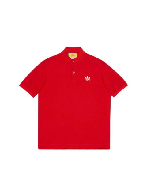 GUCCI Gucci x adidas Cotton Piquet Polo Red