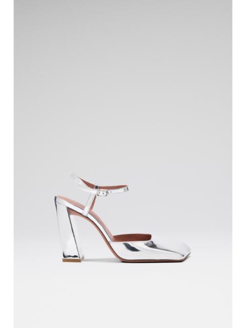 Amina Muaddi CHARLOTTE PUMP 95 SILVER MIRROR