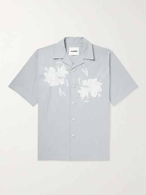 Embroidered Cotton-Poplin Shirt