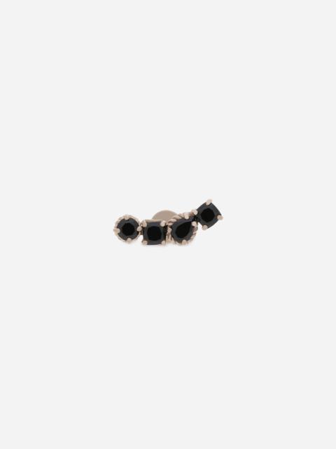 Single earring in white gold 18kt with black spinels