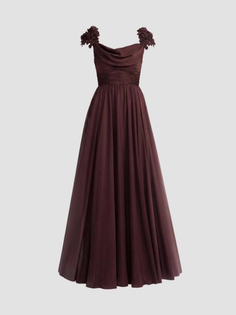 MAC DUGGAL Women's Beaded Chiffon Cap-Sleeve Gown - Amethyst