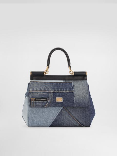 Dolce & Gabbana Small Sicily bag in patchwork denim and calfskin