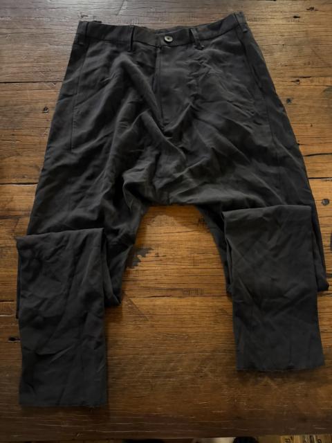Julius Julius FW16 Pre Black Drop-Crotch Wool Viscose Trousers