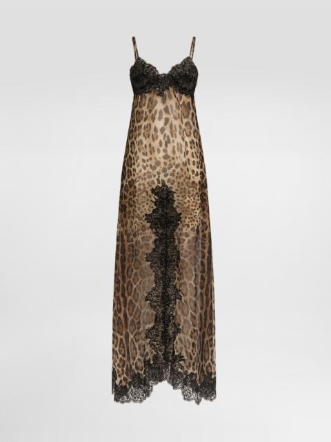 Dolce & Gabbana Leo-print chiffon slip dress