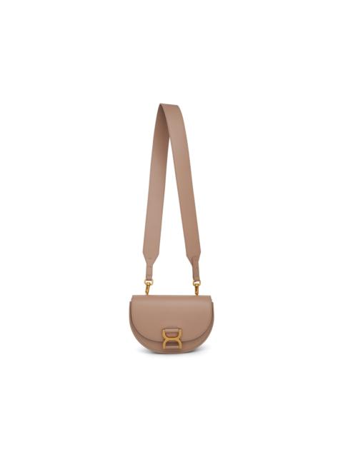 Mini Marcie Leather Shoulder Bag in Nomad Beige