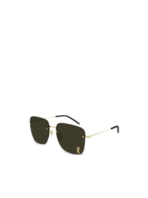 SAINT LAURENT logo square-frame sunglasses