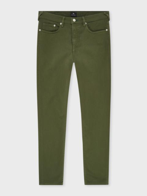Paul Smith Tapered-Fit Dark Khaki Garment-Dyed Organic Cotton-Stretch Jeans