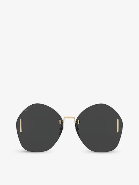 GG1203S round-frame metal sunglasses