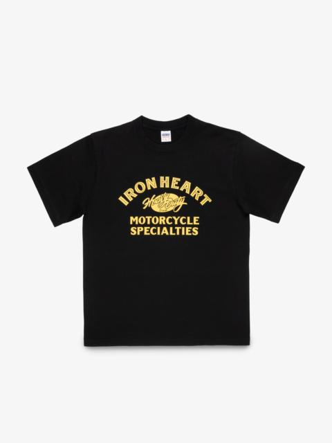 Iron Heart IHT-2602-BLK 7.5OZ PRINTED LOOPWHEEL CREW NECK T-SHIRT - BLACK