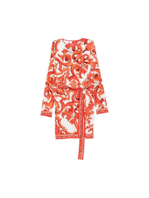 Dolce & Gabbana Maiolica print silk dress