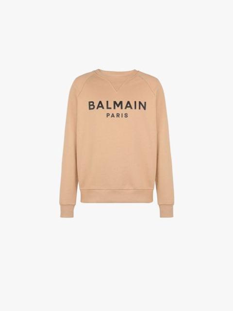 Balmain Nude eco-designed cotton sweatshirt with black Balmain Paris logo print