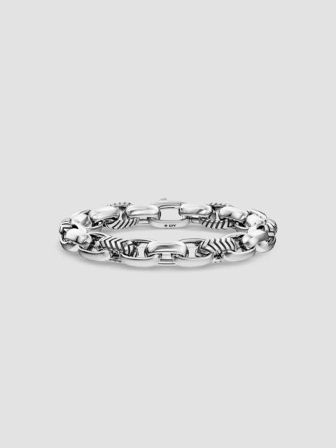 DAVID YURMAN Men's Chevron Oval Link Bracelet in Sterling Silver, 10MM - Silver