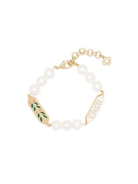 CASABLANCA pearl logo bracelet