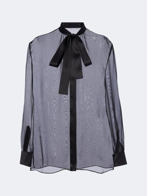 Dolce & Gabbana Sheer tie-neck silk chiffon blouse