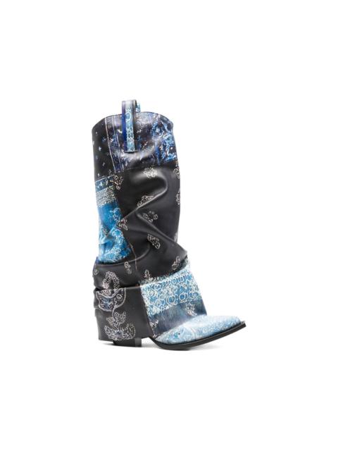 R13 bandana print boots