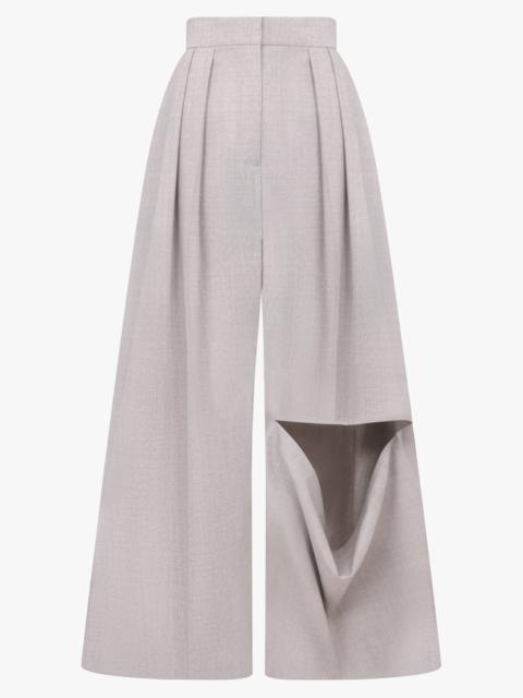 A.W.A.K.E. MODE SLIT KNEE ASYMMETRIC PANT | LIGHT GREY MELANGE