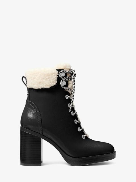 MICHAEL KORS Lacy Faux Shearling Block Heel Boot